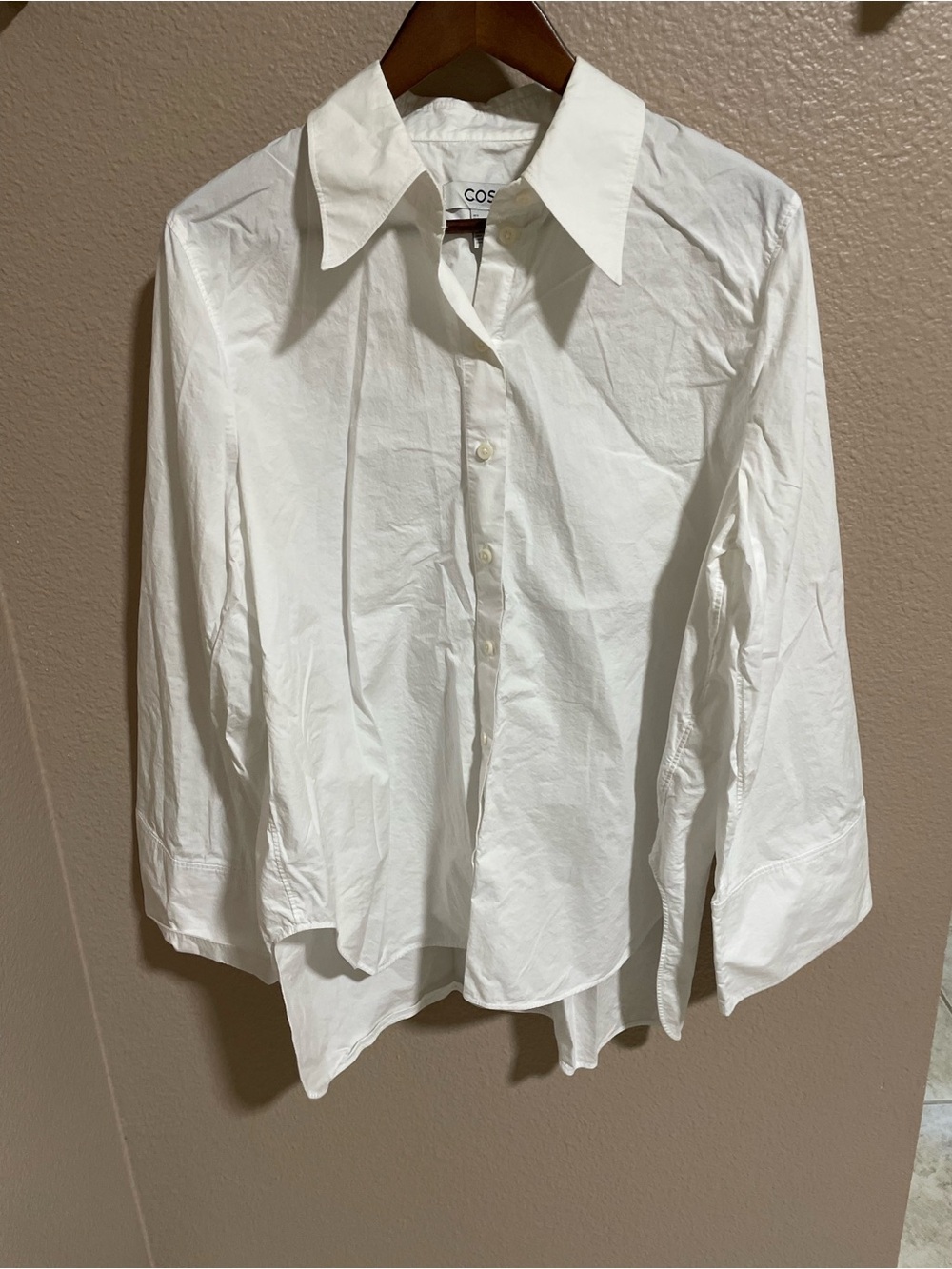 COS Slim-Fit White Cotton Button-Down Shirt